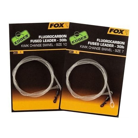 Fox Edges Fluorocarbon Fused Leader Kwik Change Swivel