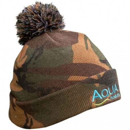 AQUA CAMO BOBBLE HAT