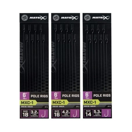 Matrix MXC-1 Barbless 15cm Standard Pole Rigs