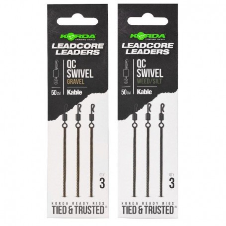 Korda Kable Leadcore Leader 50cm QC Swivel