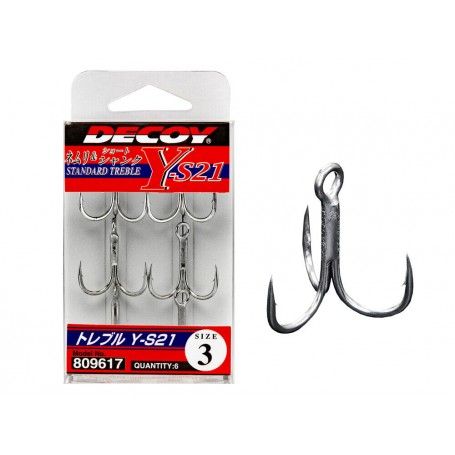 Decoy T-S21 Size 3 Treble Hooks (6pk)