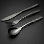 CarpLife Black Etched Stainless Steel Cutlery Set