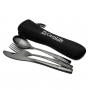 CarpLife Black Etched Stainless Steel Cutlery Set