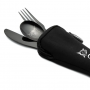 CarpLife Black Etched Stainless Steel Cutlery Set