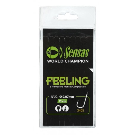Sensas 3405 15cm Hooks To Nylon (8pk)