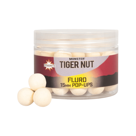 Dynamite Baits Monster Tigernut White Fluro Pop-Ups 15mm