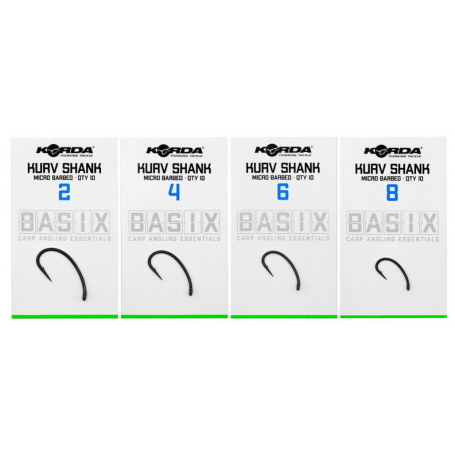 Korda Basix Kurv Shank Hooks