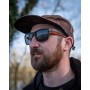 Fox Collection Black & Orange Sunglasses Grey Lens