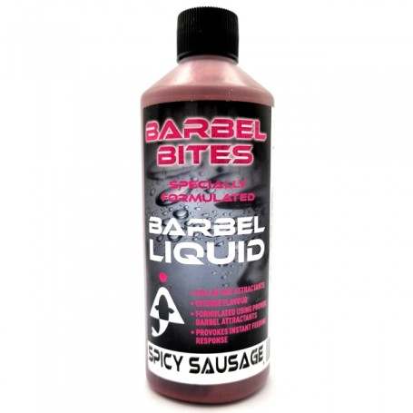 Bait Tech Barbel Bites Liquid 500ml Spicy Sausage